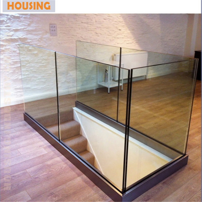 Indoor Glass Railings For Decks With Aluminium U Channel