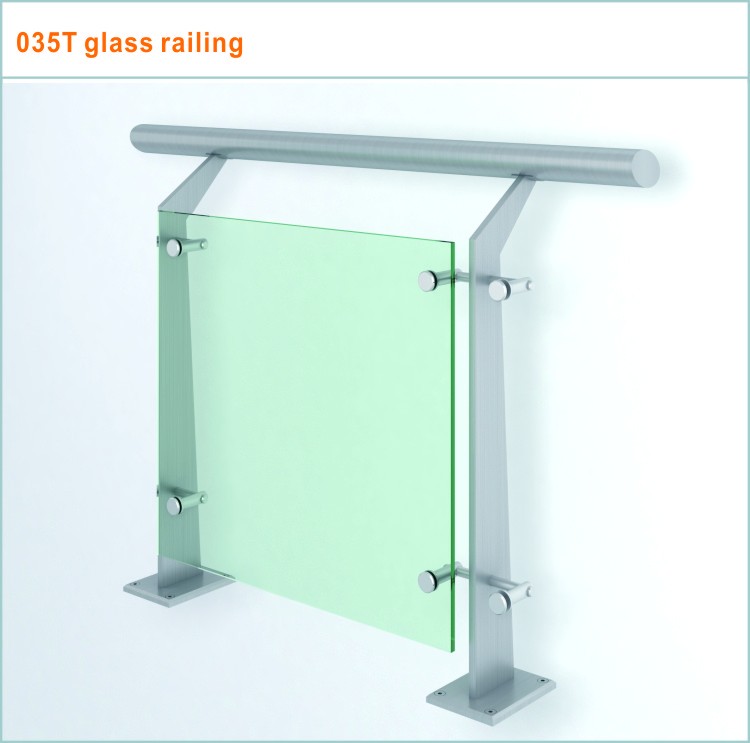 304 stainless steel glass  railing  systems with flat bar baluster