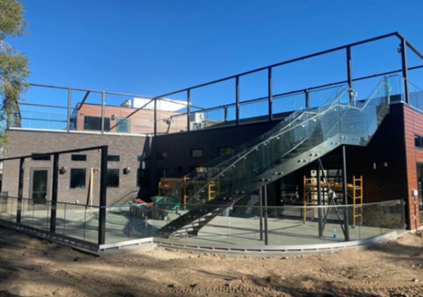 Glass stair and railing for bar project in Salt Lake City,USA,in 2020