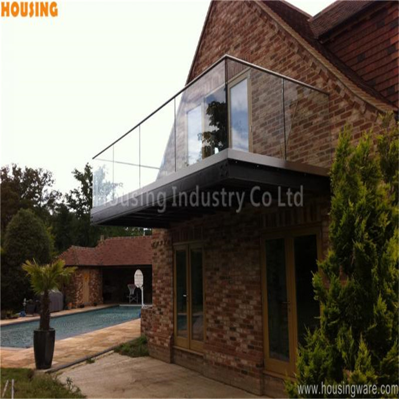 outdoor glass panel fencing with laminated glass u channel railing